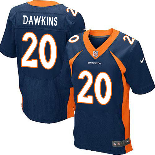 Men's Elite Brian Dawkins Nike Jersey Navy Blue Alternate - #20 NFL Denver Broncos